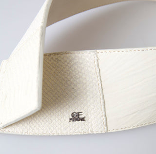 Cinturón ancho de moda de algodón encerado color blanco roto
