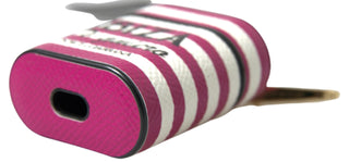 Fuchsia Dauphine Leder-Logo-AirPods-Etui