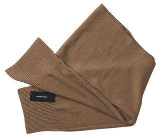 Brauner gestrickter Kamel-Wickelschal Foulard