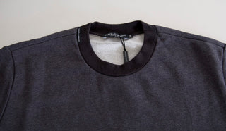 Dunkelgrauer Baumwollpullover mit Rundhalsausschnitt