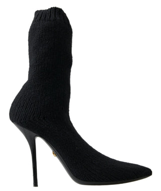 Schwarze Stiletto-Stiefel für Damen, wadenhoch