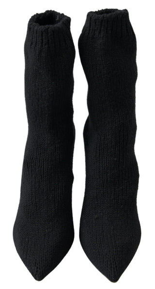 Schwarze Stiletto-Stiefel für Damen, wadenhoch