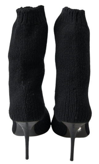 Schwarze Stiletto-Stiefel für Damen, wadenhoch