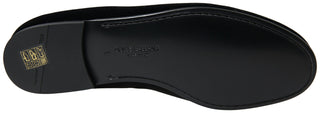 Schwarze Samt Loafers Formelle Schuhe