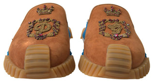 Braune Wildleder Crown Logo NS1 Pantoletten