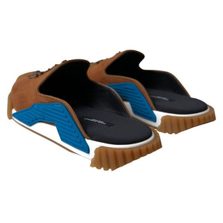 Braune Wildleder Crown Logo NS1 Pantoletten