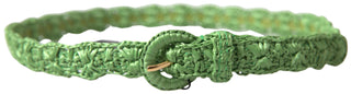 Grüner schmaler Gürtel aus Viskosegewebe