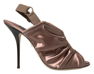 Hellbraune Slingback-Stilettos mit Korsettschnürung