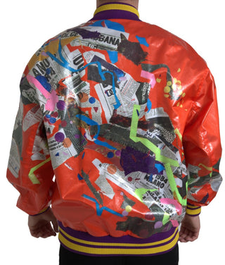Chaqueta blusón naranja de poliéster con botones