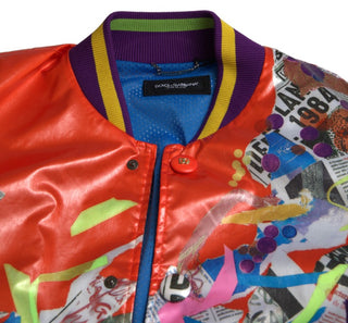 Chaqueta blusón naranja de poliéster con botones
