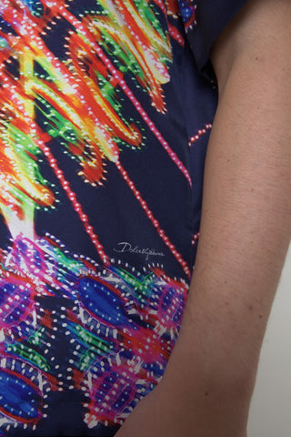 Mehrfarbiges Luminarie-Print Herrenhemd Seide