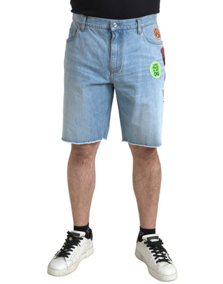 Hellblaue Baumwoll-Herren-Bermuda-Jeansshorts