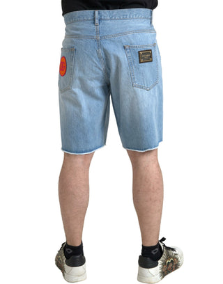 Hellblaue Baumwoll-Herren-Bermuda-Jeansshorts