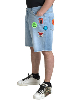 Hellblaue Baumwoll-Herren-Bermuda-Jeansshorts