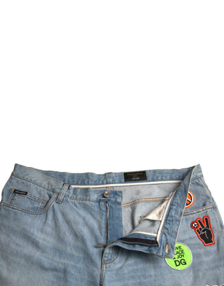 Hellblaue Baumwoll-Herren-Bermuda-Jeansshorts