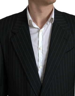Blazer SICILIA negro de un solo botón con rayas