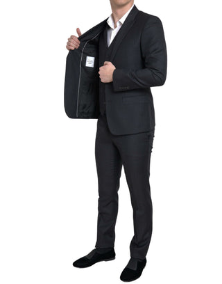 Dark Gray 3 Piece Single Breasted MARTINI Suit
