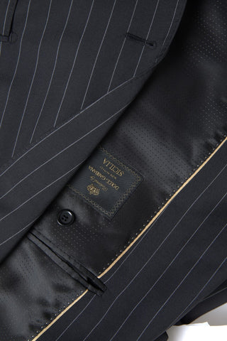 Blazer SICILIA negro de un solo botón con rayas