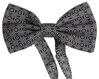 Schwarz-weiß gemusterte, verstellbare Papillon-Fliege
