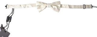 Pajarita Papillon ajustable para cuello con patrón fantasía marfil