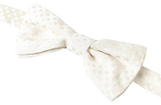 Pajarita Papillon ajustable para cuello con patrón fantasía marfil