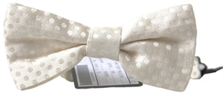 Pajarita Papillon ajustable para cuello con patrón fantasía marfil