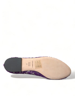 Purple Vally Taormina Lace Crystals Flats Shoes