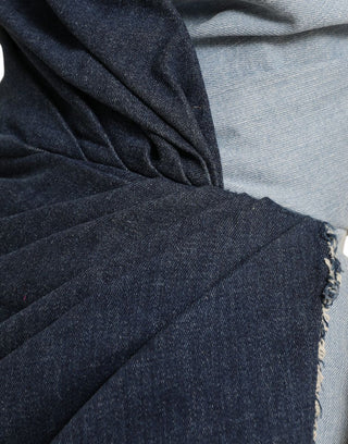 Blaues Patchwork Zweifarbiges Denim-Minikleid