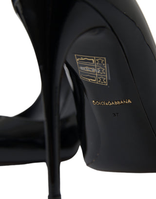 Schwarze Lackleder Pumps High Heels Schuhe