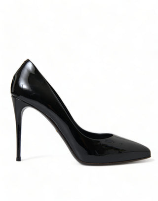 Schwarze Lackleder Pumps High Heels Schuhe
