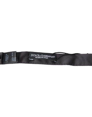 Dark Gray Silk Adjustable Neck Men Papillon Bow Tie