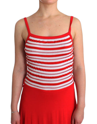 Rot gestreiftes A-Linien-Kleid