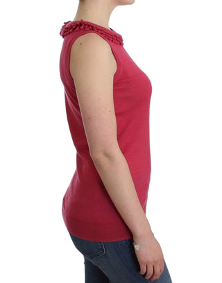 Top de lana de punto rosa
