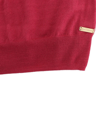 Top de lana de punto rosa