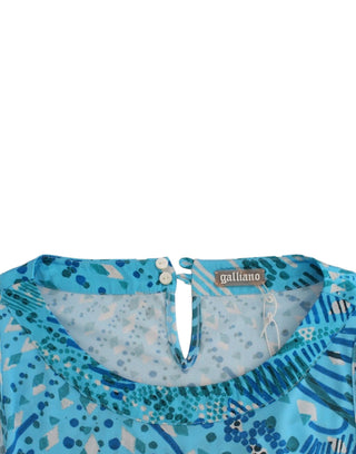 Blue printed tank top