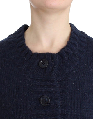 Blauer, bauchfreier Cardigan