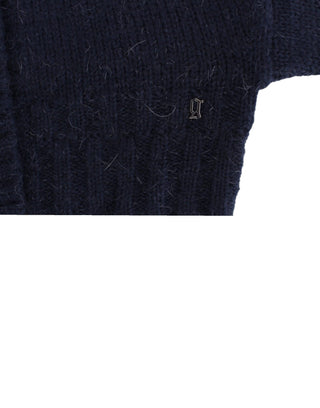 Blauer, bauchfreier Cardigan