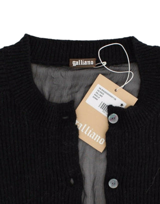 Black wool cardigan