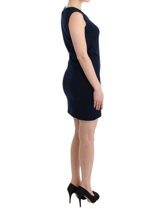 Blaues Baumwoll-Jerseykleid