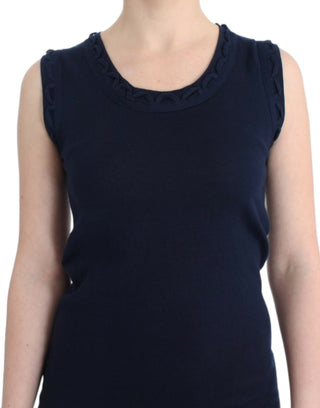 Blaues Baumwoll-Jerseykleid