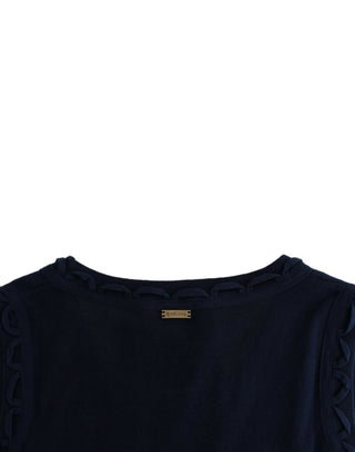 Blaues Baumwoll-Jerseykleid