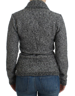 Strickjacke aus grauer Wolle