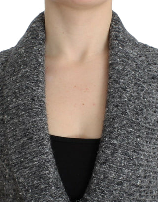 Strickjacke aus grauer Wolle