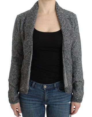 Strickjacke aus grauer Wolle