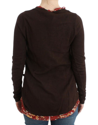 Brauner Rundhals-Pullover