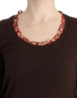 Brauner Rundhals-Pullover