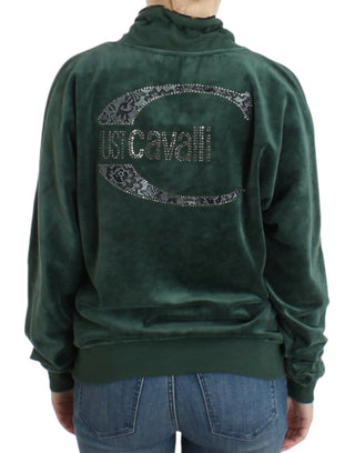 Grüner Samt-Baumwollpullover