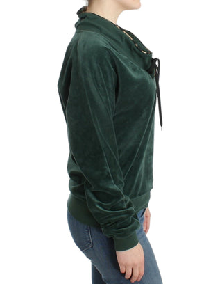 Grüner Samt-Baumwollpullover
