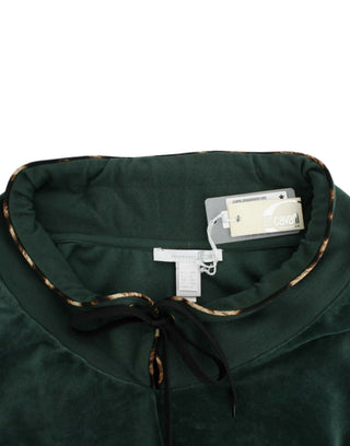Grüner Samt-Baumwollpullover