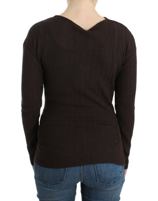 Brauner Strickpullover aus Wolle
